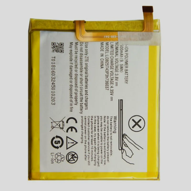 Аккумулятор 2500 мАч для ZTE BV0720/Blade A2/Blade V7 Lite две SIM-карты Li3825T43P3h736037 Мобильный