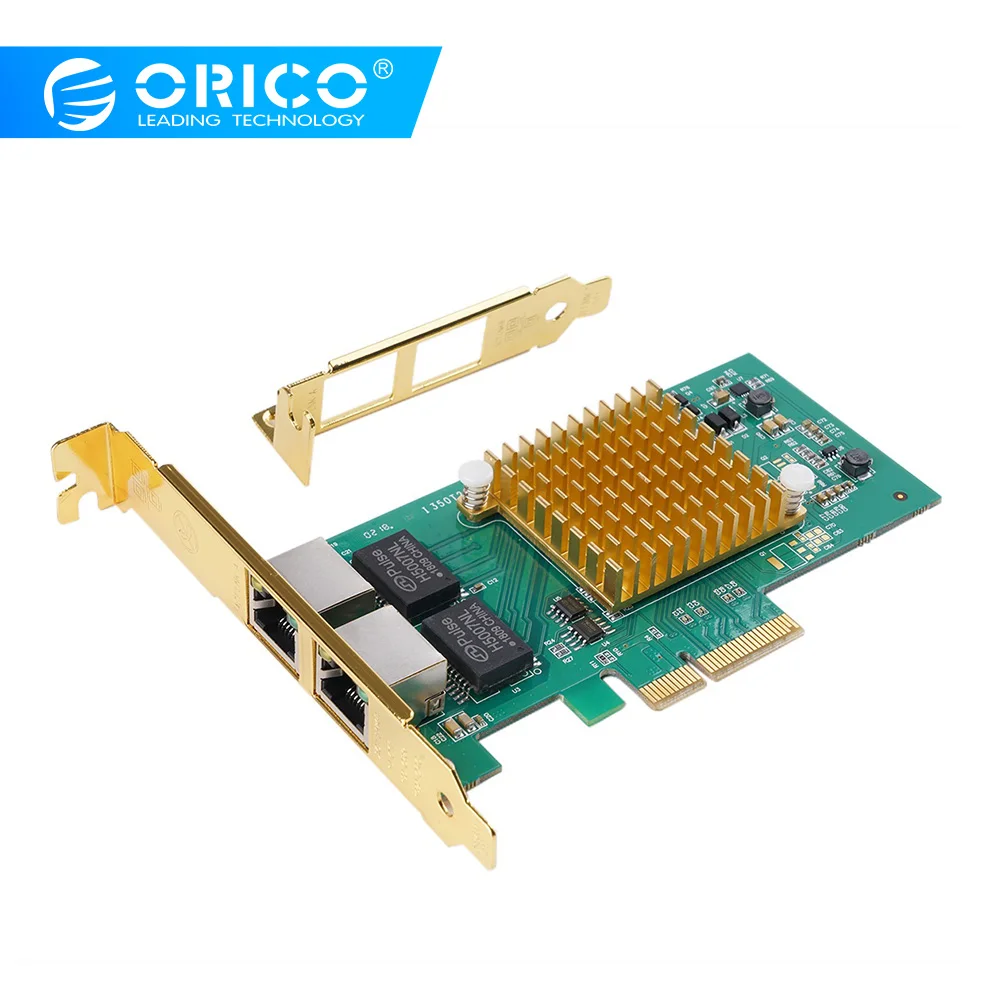 ORICO сетевые карты PCI-E 10 M/100 M/1000 M RJ45 Gigabit Ethernet сетевой адаптер LAN 2 порта 1000Mpbs супер скоростная PCI Express карта