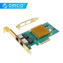 ORICO сетевые карты PCI-E 10 M/100 M/1000 M RJ45 Gigabit Ethernet сетевой адаптер LAN 2 порта 1000Mpbs супер скоростная PCI Express карта