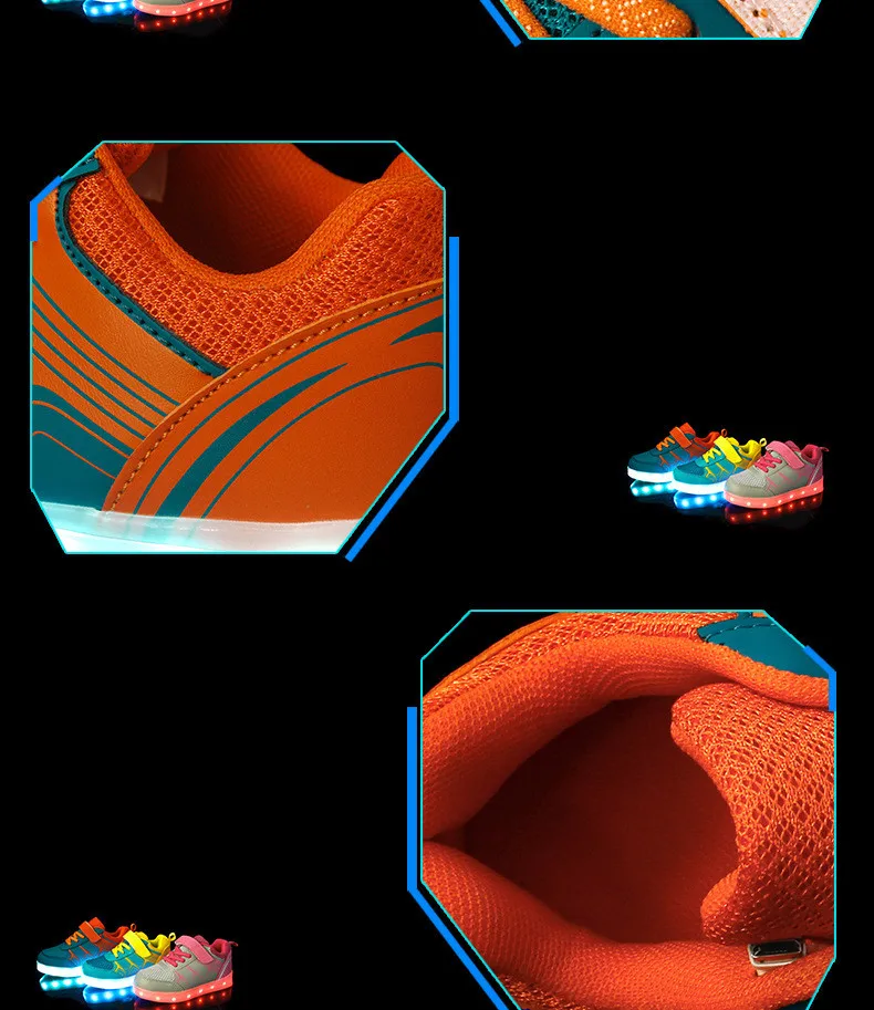 Новые детские обувь со светодиодной подсветкой Туфли без каблуков для студентов, обувь с подсветкой для мальчиков и девочек зарядка через usb кроссовки Детская обувь со светодиодной подсветкой детские светящиеся 04