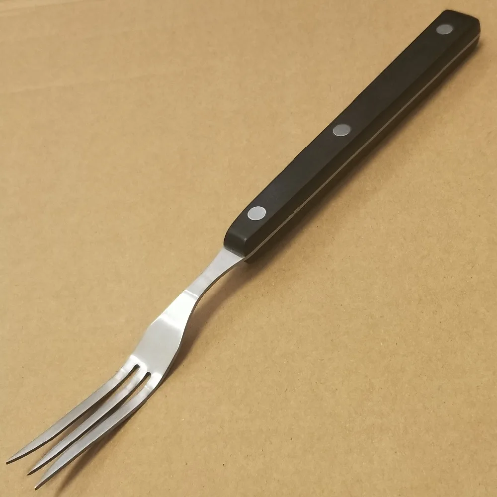 

MIU France Sharp 10-Inch Granny Fork, GRANNY FORK Stainless 3 Prong Wood Handle Meat Cooking Utensil- Small