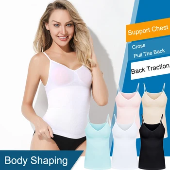 

100pcs/lot High Quality New Vest Body Shaping Sling Shapers Body Corset Top Abdomen Deep V-neck Vest Women's Intimates