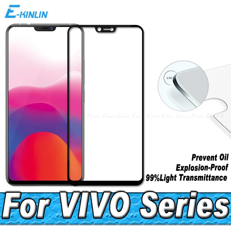 

2.5D Tempered Glass For ViVo X23 X21 UD X20 X9s X9 X9L X9i X7 Plus X6 X20Plus X9Plus X7Plus Full Cover Screen Protector Film