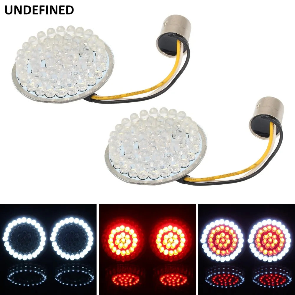 

2" Bullet LED Turn Signals Motorcycles Indicator Light 1157 Inserts Lamp Panel For Harley Touring Sportster Softail Dyna FLST