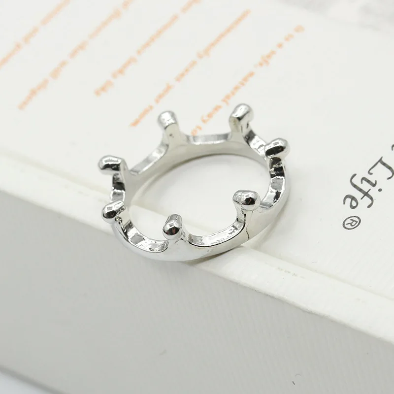 

Alloy Crown Rings Simple Vintage Bronze Golden Silver Rings for Women