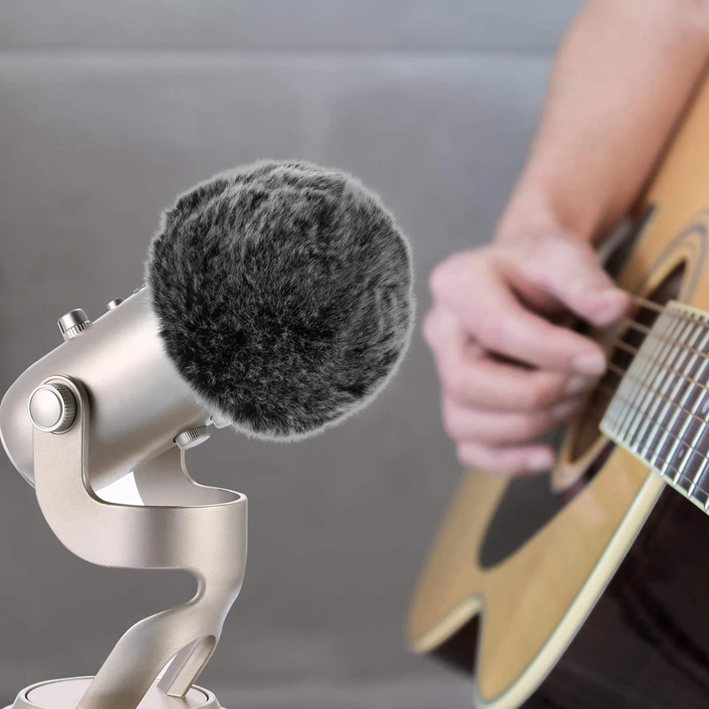 Чехол для микрофона, губка, микрофон, ветровое стекло для Blue Yeti, Yeti Pro, конденсаторный микрофон(губка и пушистое ветровое стекло, 2 шт. в упаковке