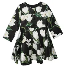 New Autumn Winter Girl Dress 2016 Brand Princess Kids Dresses for Girls Clothes floral print girl Princess Dress