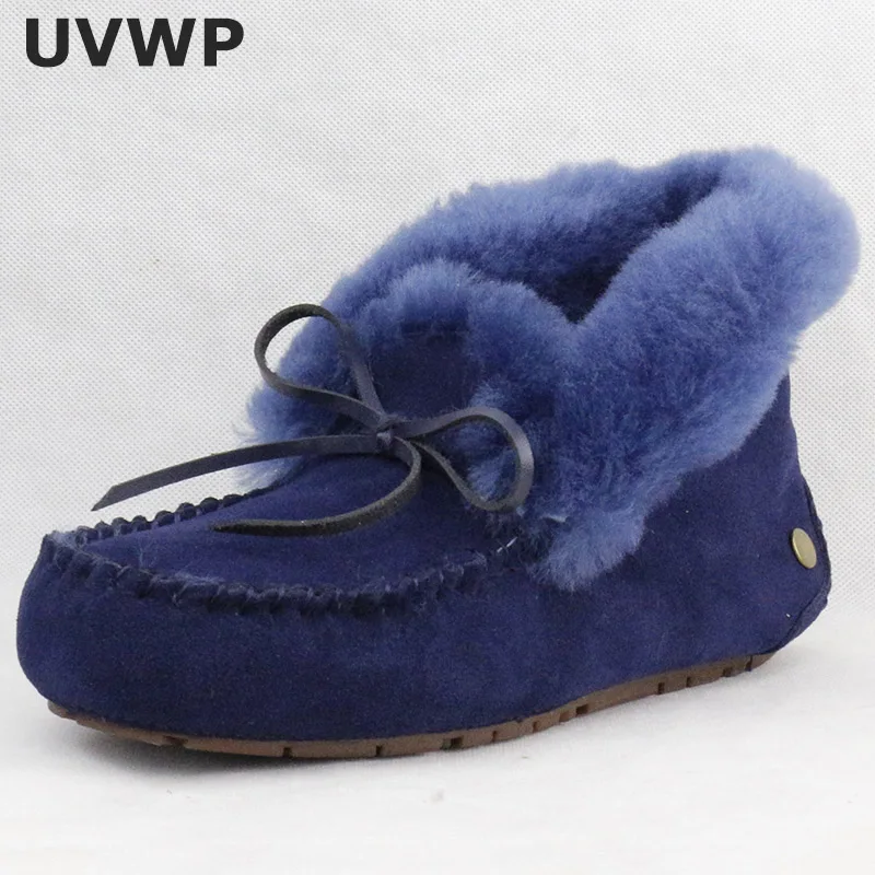 

Top Quality Fashion New Real Waterpoor Mujer Boots Snow Boots Wool Genuine Leather Natural Leather Warm Winter Shoes For Women