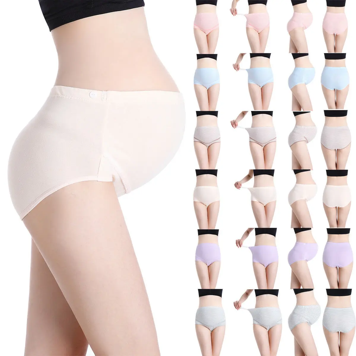 

Adjustable Maternity Panties High Waist Cotton Underwear Pregnant Women High Cut Over Bump Brief