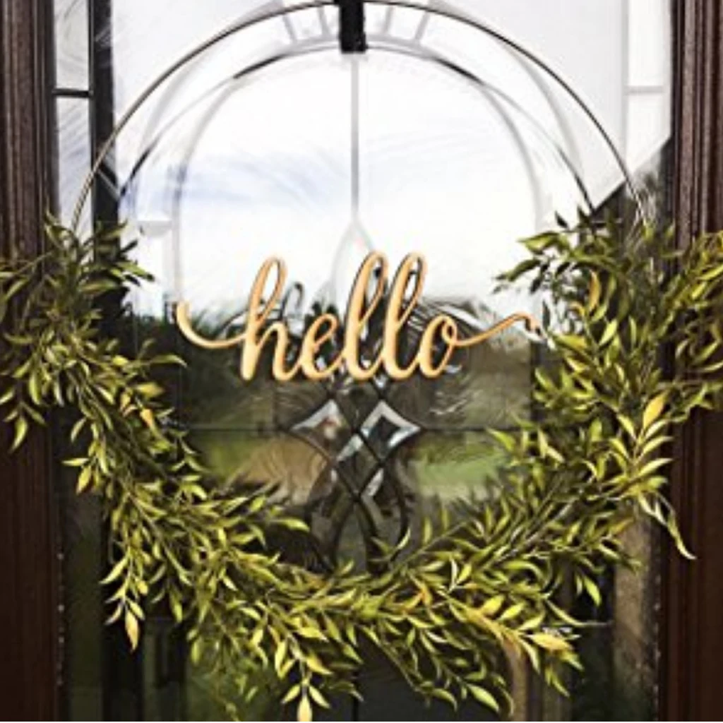 Rustic Wooden hello Plaque Gift Sign Art wooden Cutout Home Wall Decoration