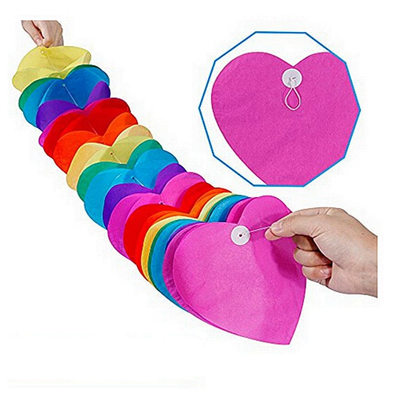 3m Rainbow Heart-Shaperd Party Garland Love Tissue Paper Garland Flower Garland Wedding Party Showers Event Decoration 3m Rainbow Heart-Shaperd Party Garland Love Tissue Paper Garland Flower Garland Wedding Party Showers Event Decoration