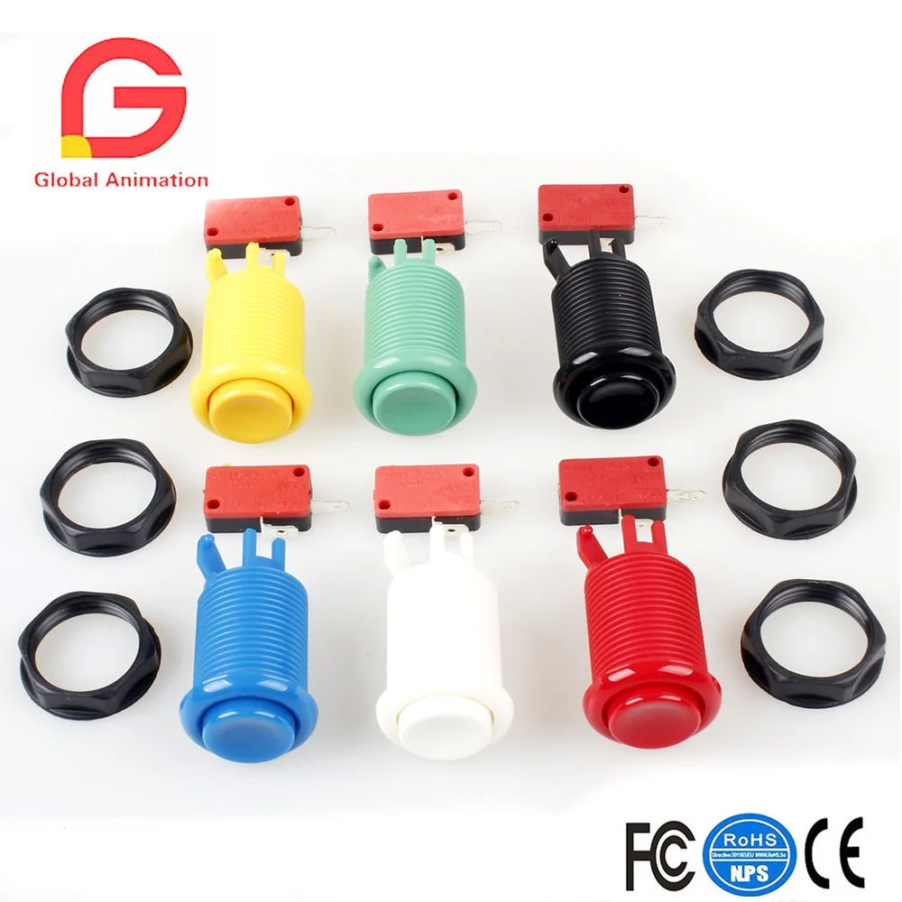 

10 pcs Happ Type Standard Arcade Push Buttons With Micro Switch for raspberry pi