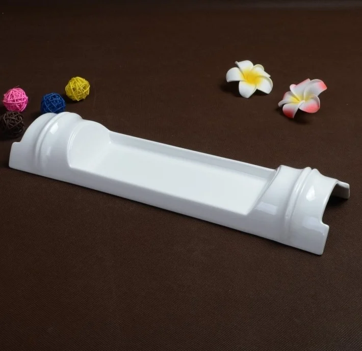 Unique Bamboo Shaped Ceramics Dinner Plate Decorative Porcelain Serving