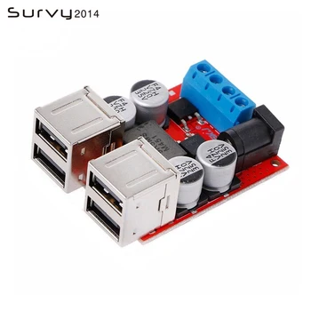 

DC-DC Vehicle Charging Board 8V-35V 5V 8A Power Supply Depressurization Module 4 port USB Output mobile Charger Car