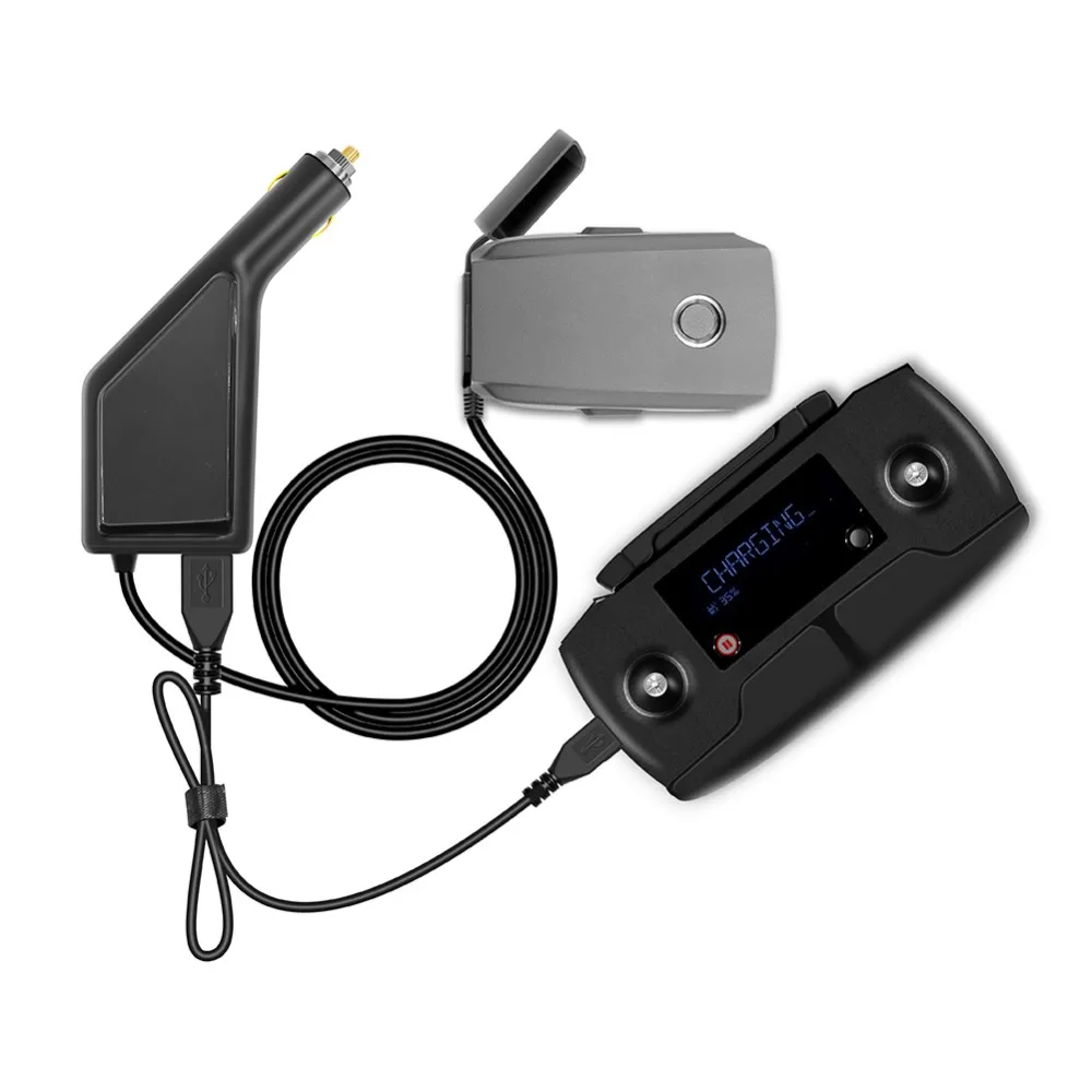 2-in-1 DJI Mavic 2 Pro/Zoom Car Charger Battery Remote Control with USB Port for Pro Controller Accessories | Электроника
