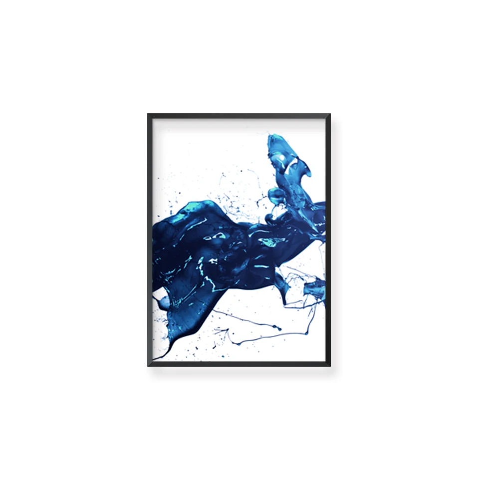 Голубая вода скандинавский акварельный печати абстрактный рисунок на холсте картина плакат стены искусства для Гостиная Ванная комната декоративные - Цвет: s6026B