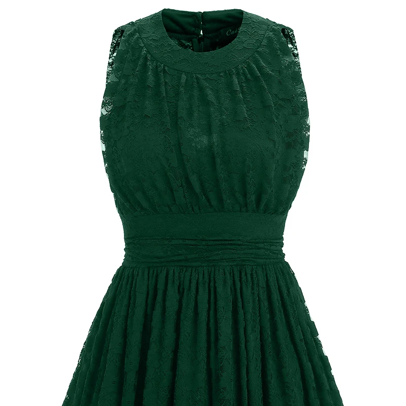 Kostlich Lace Retro Women Summer Dress 2017 O-Neck Sleeveless Big Swing 60s Vintage Dress Elegant Evening Party Dresses Sundress (11)