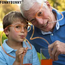 FUNNYBUNNY Flexible Funky Soft Glasses Silly Drinking Straw For Kids Party Game Fun silly chemnitz