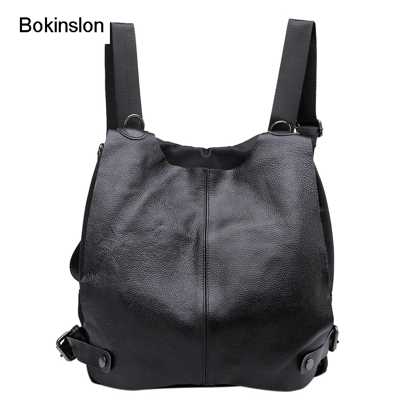 

Bokinslon Luxury Woman Backpack Split Leather Popular Ladies Travel Bags Solid Color Practical Women Backpack Bags