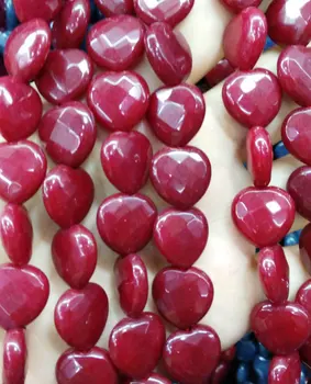 

Wholesale Jade Heart Love Faceted Beads cherry purple hot red green Sapphire Blue Black White mixed making supplies 12mm full st