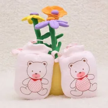 Новая мода 1 пара милые Мультяшные перчатки и варежки для маленьких мальчиков и девочек варежки анти-царапки мягкие Новорожденные варежки на веревке подарок