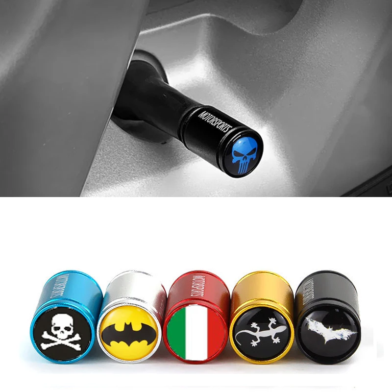 

for Skull Valve Stem Caps for Mini Cooper Smart Benz Renault Toyota Volvo V70 Chrysler BMW E87 X3 Wheel Tire Cool Decoration