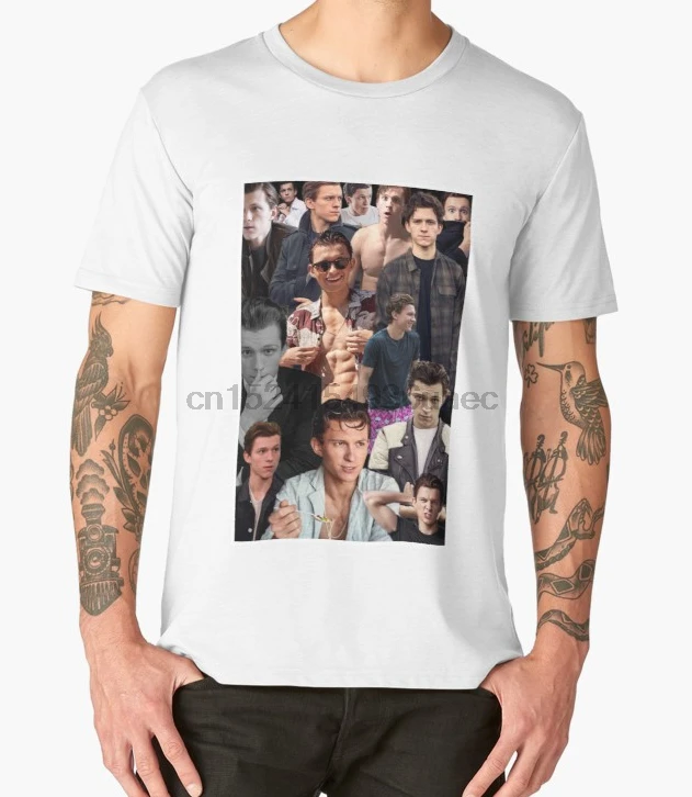 

Printed Men T Shirt Cotton O-Neck tshirts Tom Holland Short-Sleeve T-Shirt