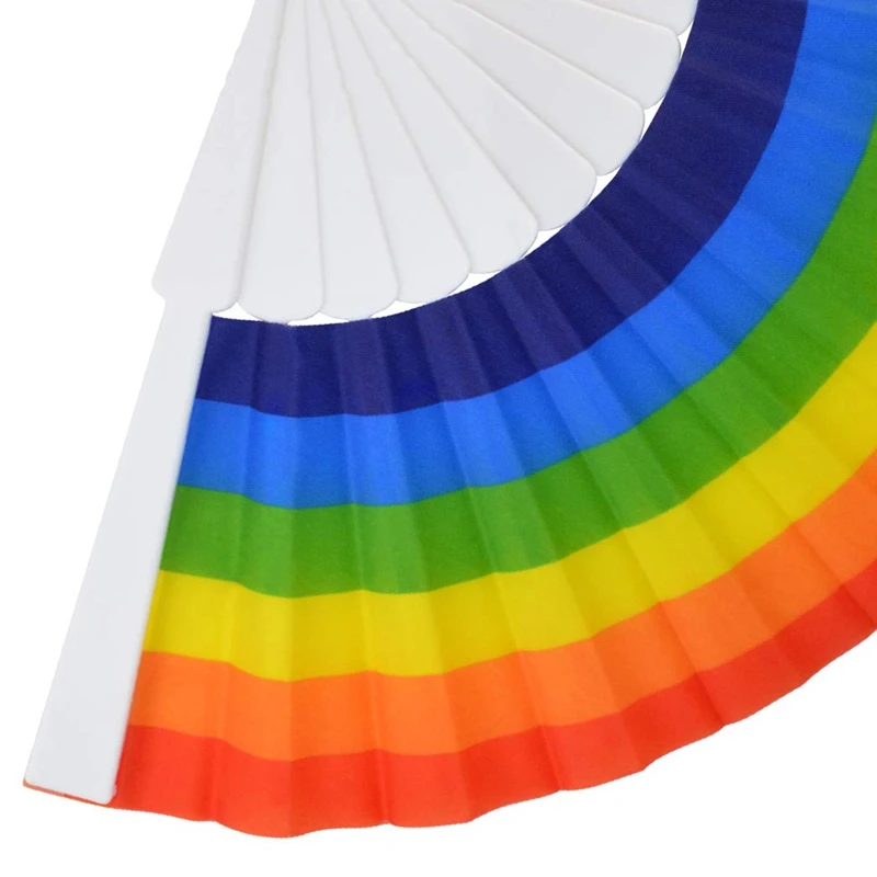 

Rainbow Fans,8Pcs Fabric Handheld Fans For Wedding Dancing Church Themed Parties(8Pcs-Rainbow)