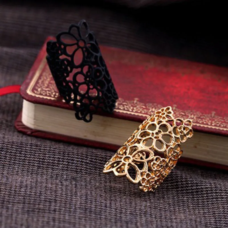 

susenstone top quality Charm Finger Armor Joint Knuckle Hollow Out Flowers Ring Couples Rings Bijouterie Ring wholesale #25