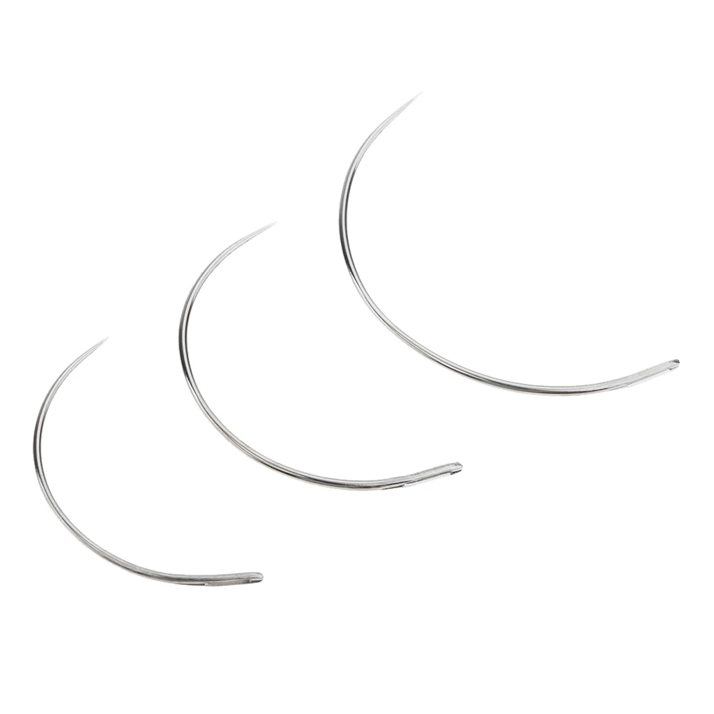 3 Pieces Leather Craft Hand Tool All-Purpose Special Sewing Curved Needles