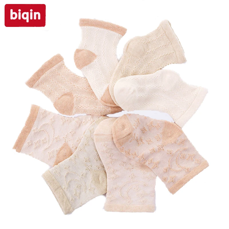 

Biqin NB-12M Undyed Colored Cotton newbaby children kids socks boys girls socks Spring Summer thin cotton socks
