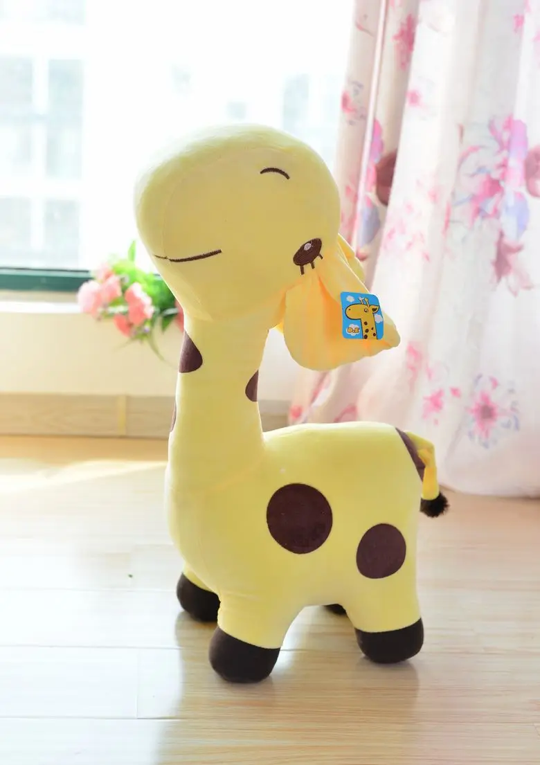 cute cartoon spots giraffe toys lovely yellow giraffe plush doll