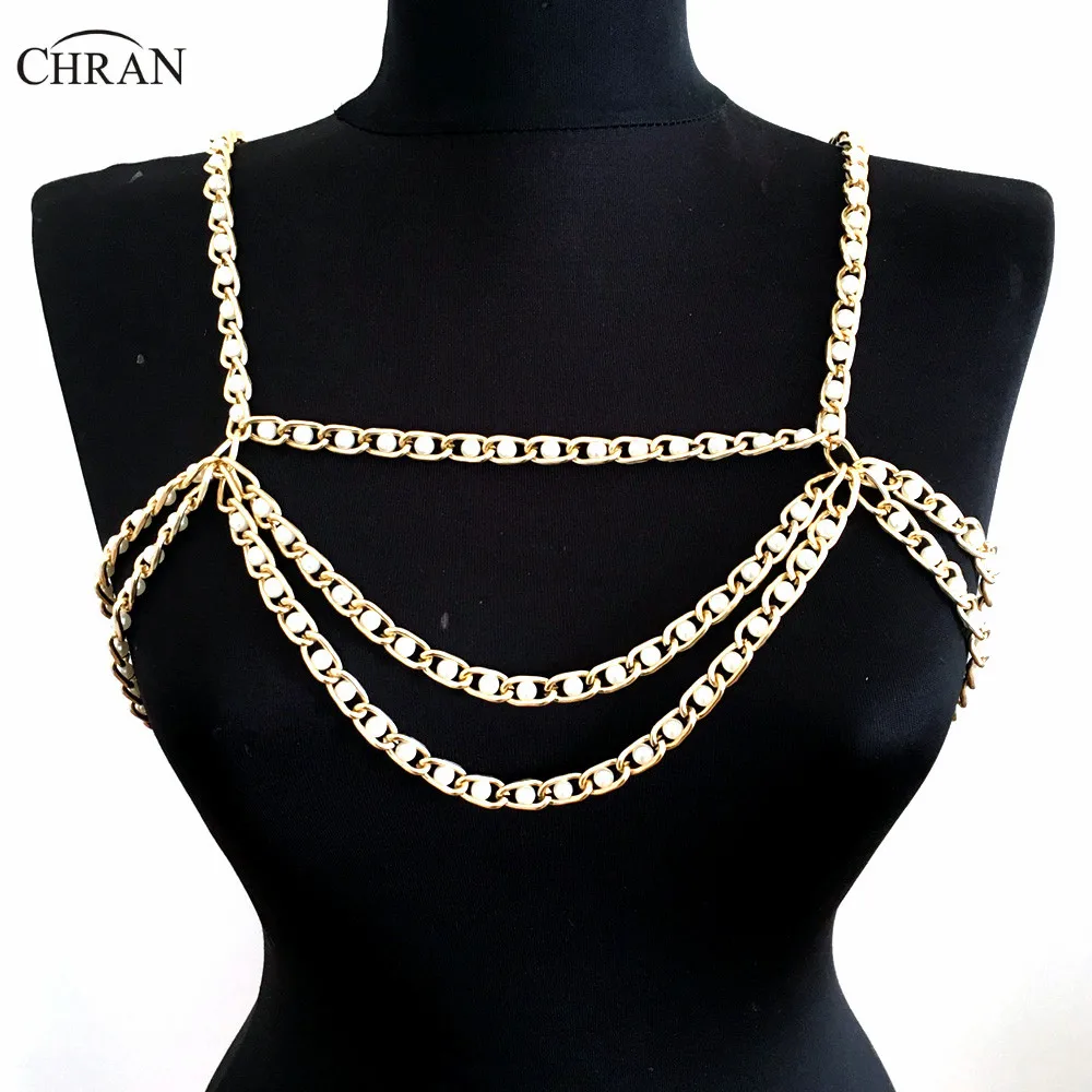 Chran 2018 Collar Statement Necklace Women Sexy Chain Faux Pearl Wedding Shoulder Necklace Chain Bralette Jewelry CRBJ911 Chran 2018 Collar Statement Necklace Women Sexy Chain Faux Pearl Wedding Shoulder Necklace Chain Bralette Jewelry CRBJ911
