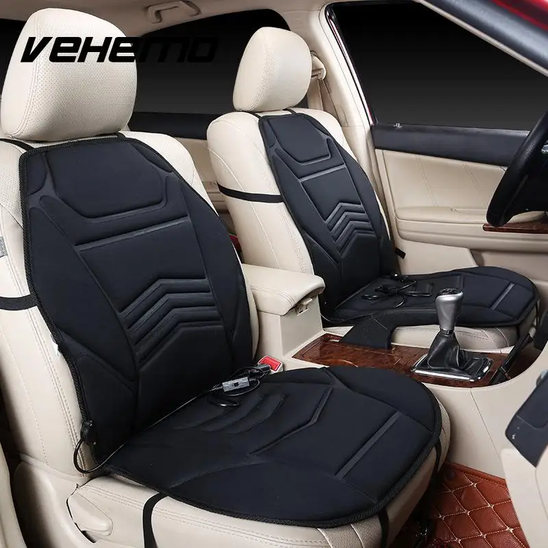 Vehemo Adjustable Car Seat Heater Car Interior Black Heated Cushion