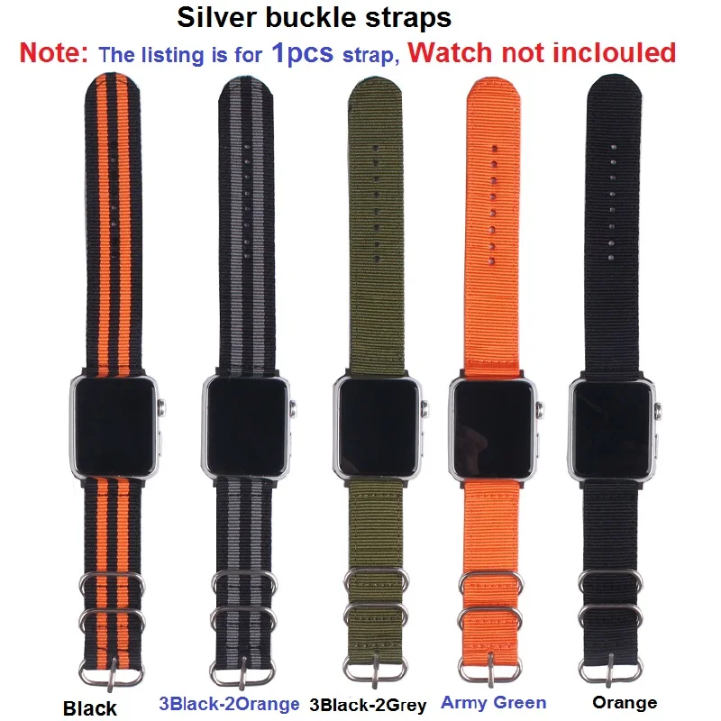 Smart watch Sport Black buckle Nylon Watchband for Apple Watch Band bracelet 42 mm 38 mm Strap For iwatch Band Series 3/2/1