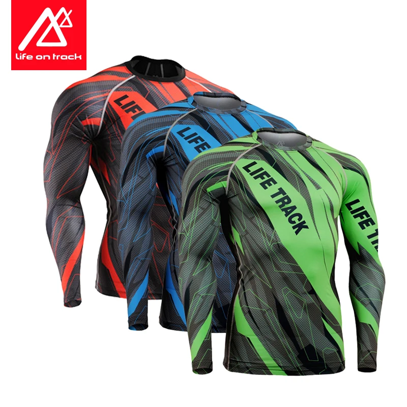 

Mens Compression Shirts Bodybuilding Skin Tight Long Sleeves Jerseys Clothings MMA Crossfit Exercise Workout Fitness Sportswear