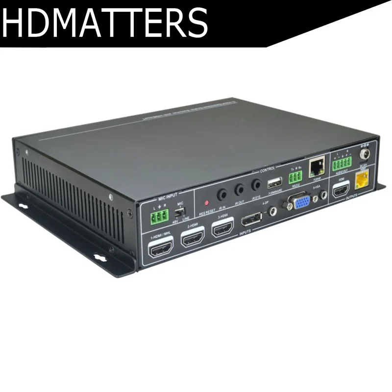 DP VGA HDMI Seamless Switcher Scaler 3XHDMI+VGA+PD to HDMI Scaler ...
