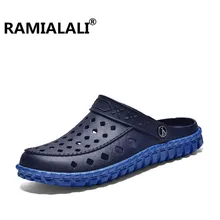 Ramialali/Большие размеры 45; летние модные сандалии без застежки для мужчин; уличная дышащая обувь на плоской подошве; повседневные пляжные сандалии; Hombre