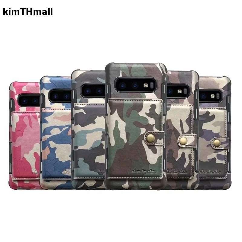 Чехол для samsung Galaxy S10 крышка S10 плюс камуфляж бумажник с отделением для карт и рисунком сумки мягкий чехол для Galaxy S10 lite S10e чехол kimTHmall