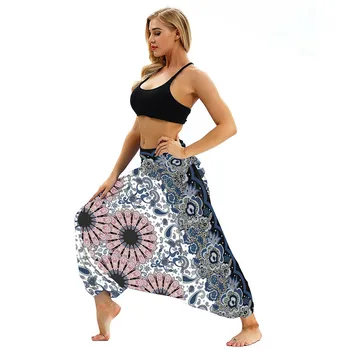

2019 Summer Harem Pants Oversized Pantalon Fleuri Women Chic Boho Ethnic Printed Trousers Female Sarouel Casual Lantern Pants