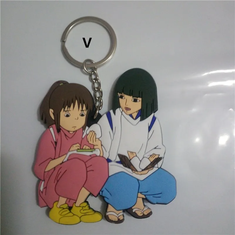 Anime Hayao Miyazaki Figures My Neighboor Totoro Spirited Away No Face Man PVC Keychain Key Bag Pendants Dolls 20pcslot  (18)