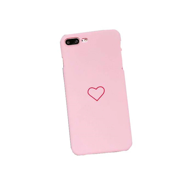 

Love Pattern Personality Cute couple Phone Case For iPhone 6 6s 7 8 Plus X Simple Scrub Hard Shell For iPhone XR XS Max