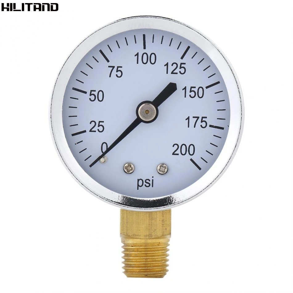 0-200psi Pressure Gauge Manometer Measuring Tools For Fuel Air Oil Liquid Water 1/4" NPT Thread Side Mount | Инструменты