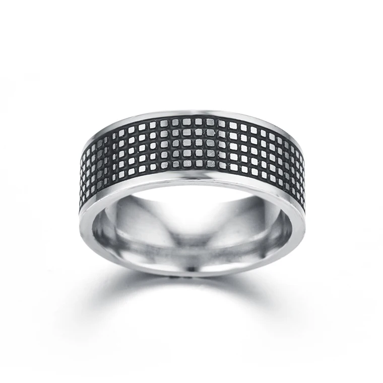 8 мм 316l кольца из нержавеющей стали для женщин мужские обручальные кольца винтажные серебряные ювелирные изделия покрышки протектора стиль Рифленое кольцо
