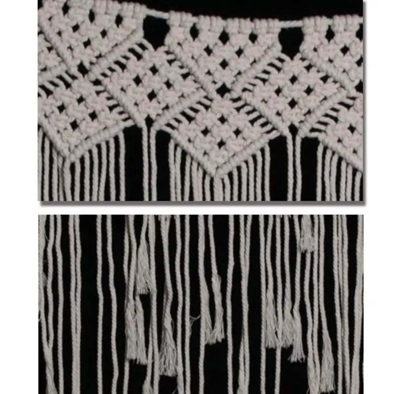 Богемский ручной завязанный макраме Настенный декор ручной работы из хлопка настенный гобелен с кружевной тканью свадебное украшение