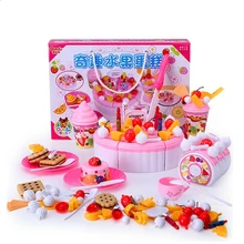 Большой размер детей резка «сделай сам» Фрукты шоколад на день рождения игрушечный торт для девочек игровой дом кухонные игрушки cozinha де brinquedo