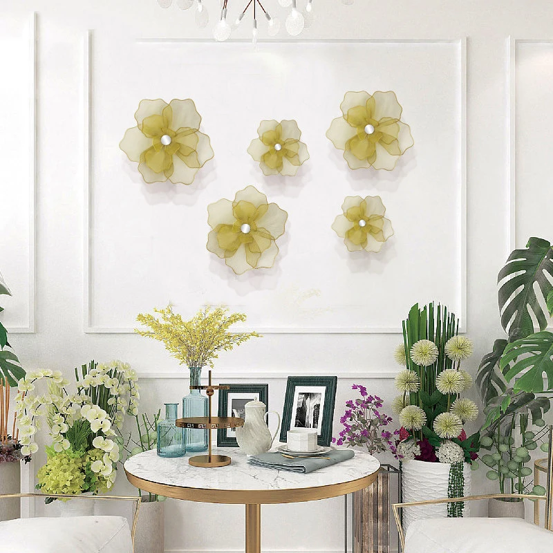 Precio Caliente Pared De Flores De Hierro Forjado Moderno Colgante