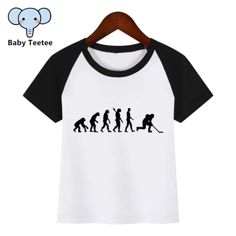 The evolution of ice hockey Kids Printed T-Shirt