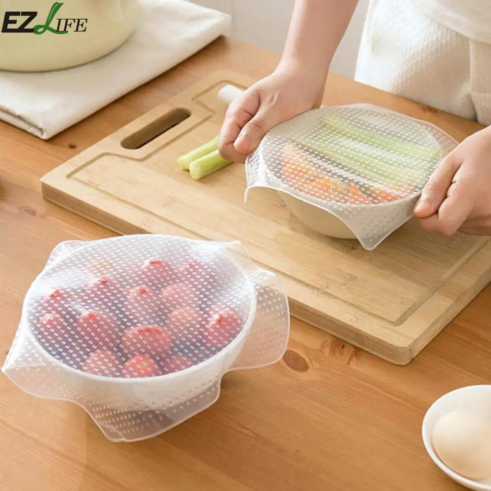 3 Size Transparent Silicone Wrap Bowl Cover Food Wrap Seal Vacuum Lid