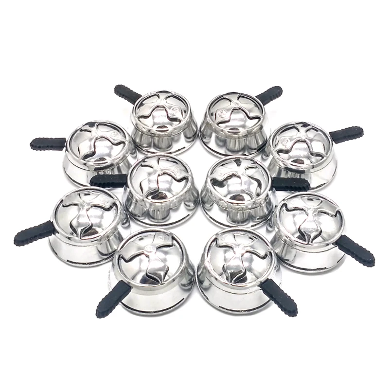 

10 pcs / lot Silver Metal Charcoal Holder With Single Handle For Shisha / Hookah / Sheesha /Chicha Bowl Accessories SH-001